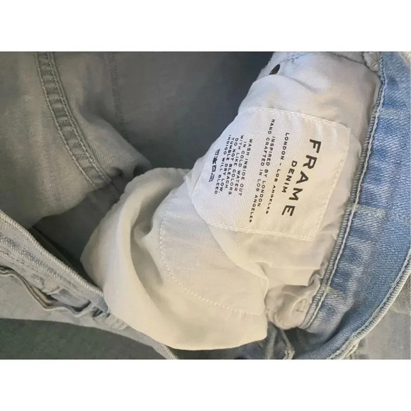 Frame Pinstripe Ankle Cropped Jeans - Picture 4 of 6